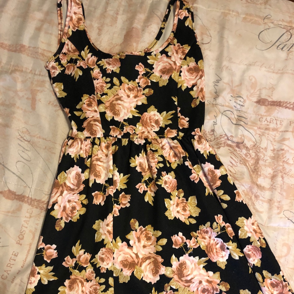 Floral A Line Dress (Hits Above The Knee)